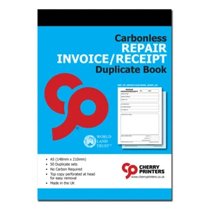 Kirsche NCR Reparatur Rechnung/Quittung Duplikat Buch A5 (148 mm x 210 mm) 50 Sets - Bild 1 von 3