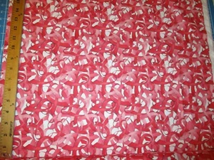 BREAST CANCER RIBBONS PINK RED MODERNI NSPIRATION WHITE DIGITAL COTTON FABRIC FQ - Picture 1 of 6