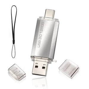 Clé USB 128Go 3.0 2 en 1 Rapide OTG Clé USB C 128Go 2 en 1 Type C 3.0 en Méta... - Afbeelding 1 van 7