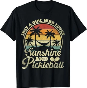 Just A Girl Who Loves Sunshine And Pickleball. Pickleball T-Shirt Hoodie - Picture 1 of 10
