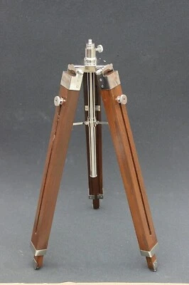 Nautical Vintage Industrial Designer Brown Tripod Wooden Stand For Christmas - Image 1 of 4