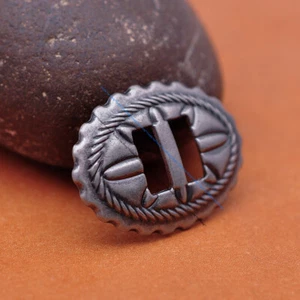 5X Antique Nickle Leathercraft Oval Flower Rope Side Belt Saddle Slotted Concho - Picture 1 of 10