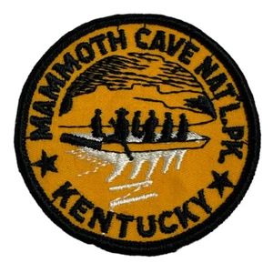 Vintage Mammoth Cave National Park Patch  Round Embroidered 3" Yellow Kentucky - Picture 1 of 3