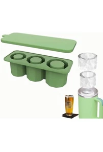 Stanley Cup Ice Cube Mould, Silicone Reusable With Lid 30/40oz Green - Picture 1 of 7