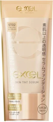 NOEVIR excel Skin Tint Serum 35g ST02 Natural Ocher 20 Foundation SPF28・PA++ - Image 1 of 4