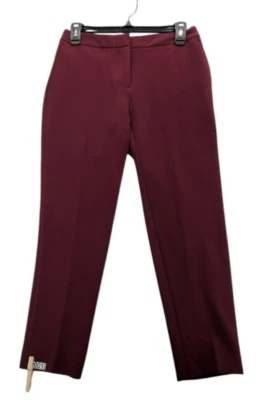 Pantalones para mujer DKNY The Essex Petite ajustados 2P borgoña P001 Foto 1 de 4