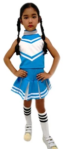 Kinder/Mädchen Cheerleader-Kostüm/Kleid/Dress Fasching Türkis/Weiß Gr. 98-182 - Picture 1 of 12