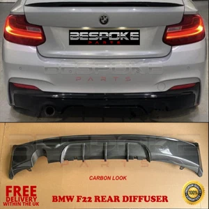 FOR BMW 2 SERIES F22 F23 M235i M240i REAR DIFFUSER CARBON LIP LOOK M PERFORMANCE - Picture 1 of 6