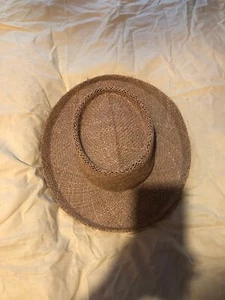 Brown Wide Brim Straw Hat - Picture 1 of 9