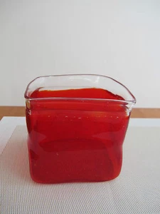 Deko-Gefäß, Blumenvase - Cubus - Glasschale, Vase - rot - Bild 1 von 4