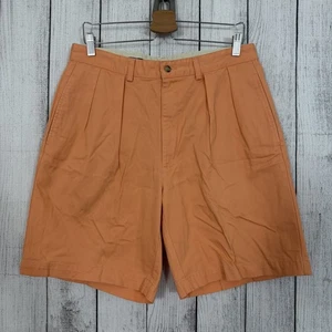 Vintage Ralph Lauren Herren W33 Orange Plissee Baumwolle Bermuda Shorts - Bild 1 von 7