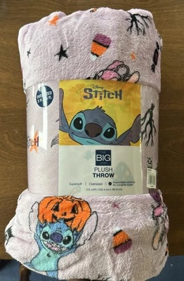 NEW DISNEY LILO & STITCH HALLOWEEN PUMPKIN THE BIG ONE SOFT THROW BLANKET NWT - Image 1 of 4