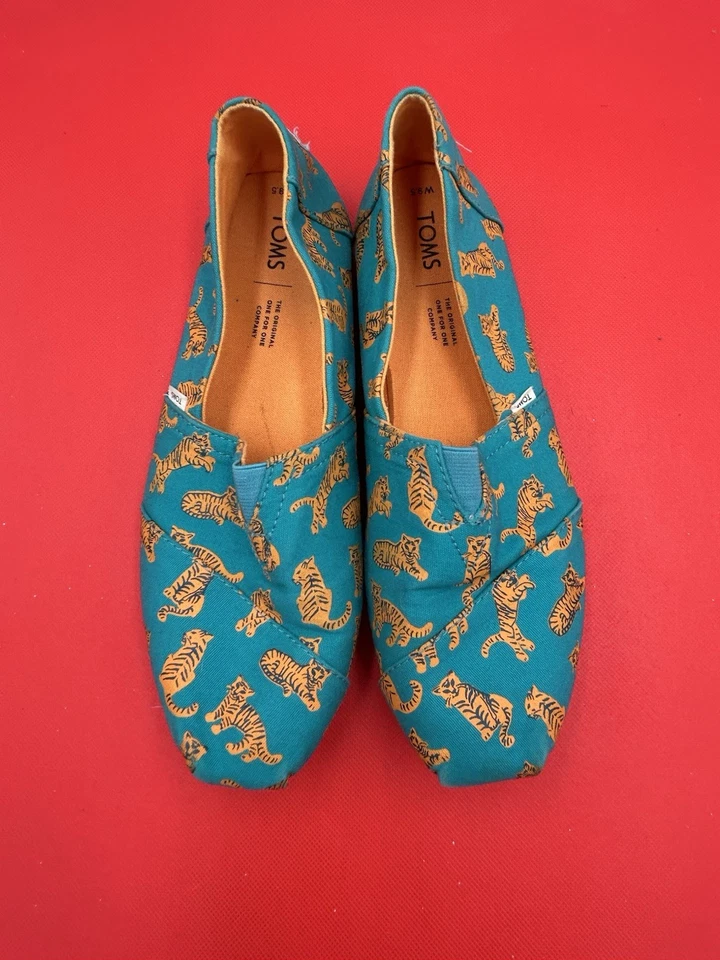 Toms Women's Classic  Blue/orange Taupe Wool Slip On Shoes, Size 9.5. 2J - Image 1 of 4