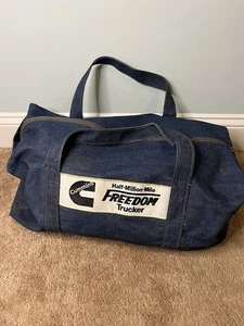 Cummins Half Million Miles Vintage Denim Duffel Bag Zip up RARE 80s A+ Trucker - Bild 1 von 7