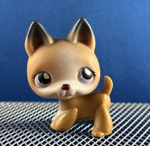 Littlest Pet Shop #112 brauner Deutscher Schäferhund hellviolette Augen authentisch - Bild 1 von 4