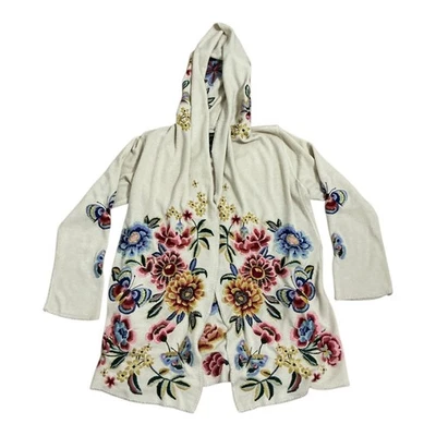 Sudadera con Capucha Johnny Was Biya Bordada Floral Crema Midi Jadis Para Mujer Talla S Nueva con Etiquetas Foto 1 de 4