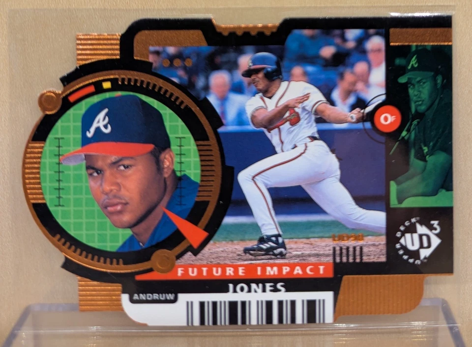 1998 UD3 DIE CUT #115 Andruw Jones Braves RARE BRONZE FOIL PARALLEL /1000 - Image 1 of 2
