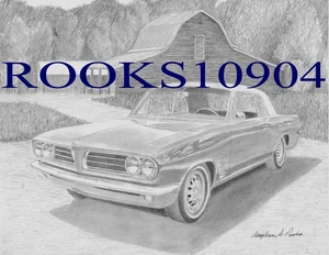 1963 Pontiac Tempest CLASSIC CAR ART PRINT - Picture 1 of 1