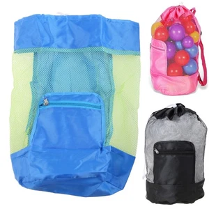 Sac de rangement pliable pour jouets piscine avec double bandoulière noir rouge bleu - Photo 1/11