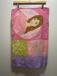 Vintage 2004 Pink Barbie Pillowcase with Colorful Floral and Heart Design - Picture 1 of 8