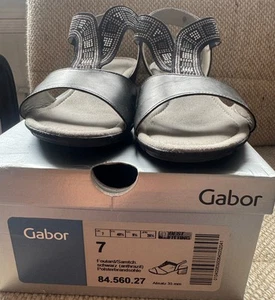 Elegante Damensandalette | Gr. 7 | Gabor | Samtchevreau | schwarz anthrazit| OVP - Bild 1 von 5