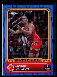 2024 Topps Chrome McDonald's #15 Justice Carlton Blue RayWave Refractor - Picture 1 of 2