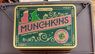 2025 WICKED Dunkin’ Donuts Exclusive Munchkin TIN BOX Pink Green 1 Available! - Image 1 of 3