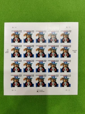 Estampillas de Estados Unidos 1998 Tío Sam 5 hojas de 20/un total de 100 Foto 1 de 2