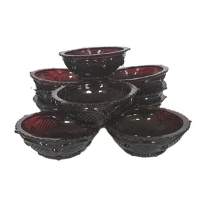Vintage Avon 1876 Rubinrot Cape Cod Sammlung 5" Dessert Obstschale Menge 10 - Bild 1 von 12
