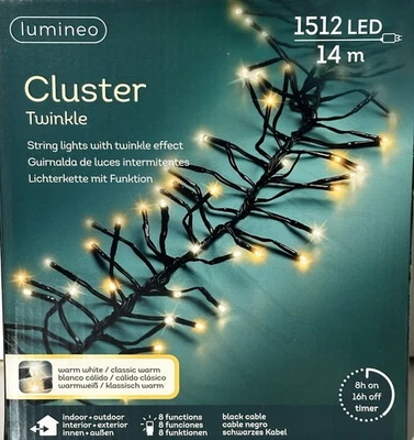 Lichterkette LED Lumineo Gruppenbeleuchtung 1512 LED Zweifarbig Innen+Außen  Neu - Bild 1 von 4