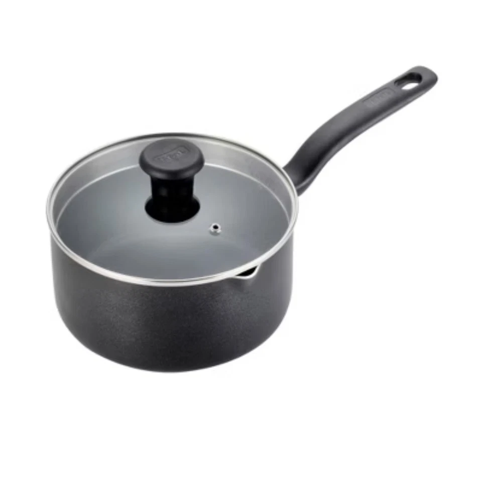 T-fal 3qt Saucepan with Lid, Simply Cook Nonstick Cookware Black