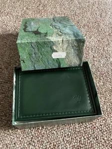 Very Rare Authentic Rolex 15233 Green Leather Watch Case & Paper Box 1994-2000 - Picture 1 of 8