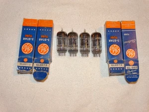 4 x GL-6072 (12AY7)G.E. Tubes*Black Plates*3-Mica*Super Strong Matched Quad*#R9 - Picture 1 of 7