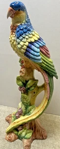 GROSSELLE ITALIAN PORCELAIN PARROT FIGURINES 17" TALL - Picture 1 of 24