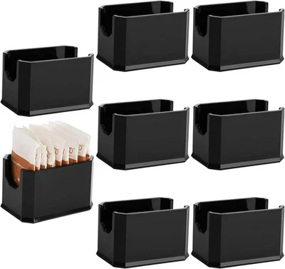 Juego de 8 soportes para paquetes de azúcar, carrito de azúcar negro de plástico Foto 1 de 4