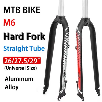 Horquilla de bicicleta 26/27,5/29 bicicleta de montaña horquilla rígida tubo recto 74 mm pilar A MTB Foto 1 de 4