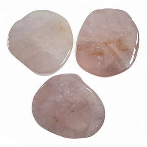 Rose Quartz Crystal Polished Faced Stones 74.6 grams 3 Piece Lot - Picture 1 of 2