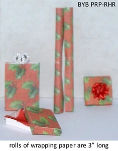 Christmas Gift Wrap Boxes & Bag Set Dollhouse Miniature Accessory 1:12 Scal - Picture 1 of 1