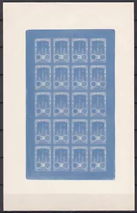 France 1922 Vignette, Rouen Meeting, Aviation, Plane, Castle, Blue Imperf Proof - Picture 1 of 1