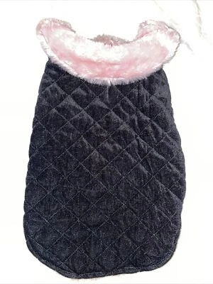 Abrigo de Terciopelo Rosa Negro Patrón Acolchado Disfraz PERRO L Foto 1 de 4