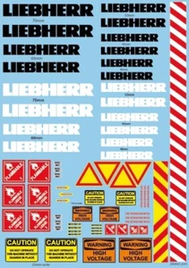 Decal Sheet for Liebherr on clear Vinyl for scale 1/12- 1/16 - Picture 1 of 1