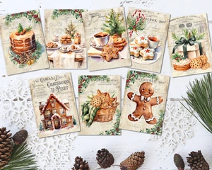 8 Weihnachten Lebkuchen rustikaler Stil Topper Kartenherstellung Scrapbook Journal Karte - Bild 1 von 2