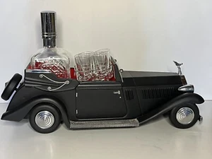 VTG Rolls Royce Convertible Car Decanter 6 Shot Glasses Musical "How Dry I Am" - Picture 1 of 24