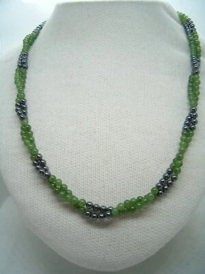 Collana in GIADA e EMATITE naturali con chiusura Argento 925 - girocollo pietre - Immagine 1 di 4