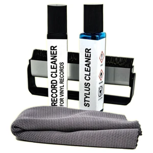 Vinyl Record & Stylus Cleaning Kit Fluid Carbon Fibre Brush & Anti Static Cloth - Picture 1 of 3