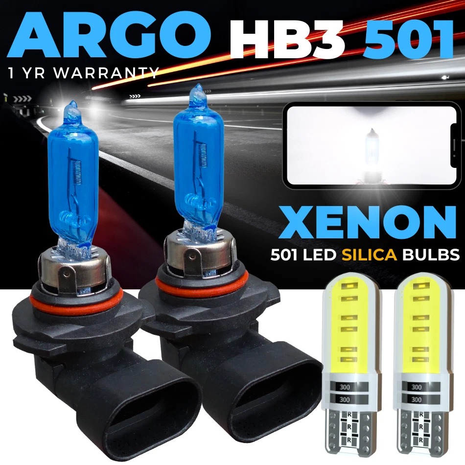 Hb3 Headlight Bulb Xenon White 100w 9005 Upgrade Hid 501 Side Light Bulbs 12v   - Image 1 of 4