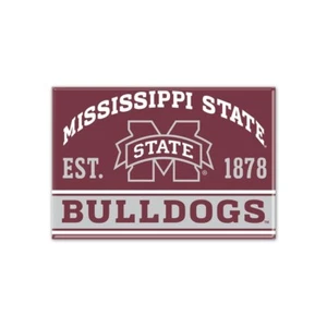 TWO (2) MISSISSIPPI STATE BULLDOGS, 2.5" X 3.5" METAL MAGNETS FROM WINCRAFT - Picture 1 of 2