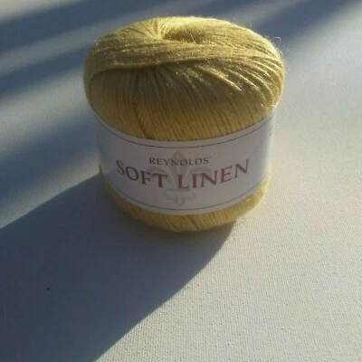 Reynolds 'Soft Linen' (53% Flax, 47% Acrylic)94 yds, 50 g, Lot of 10, Chartreuse - Image 1 of 2
