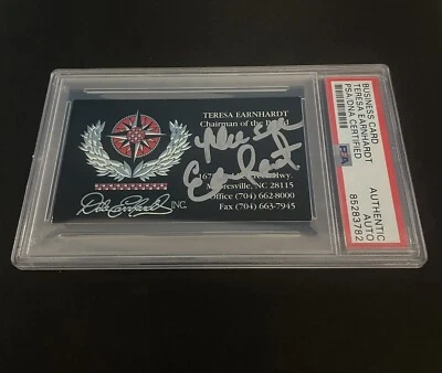 SALE!! TERESA EARNHARDT autograph DEI Chairman of the Board business card PSA - Image 1 of 2