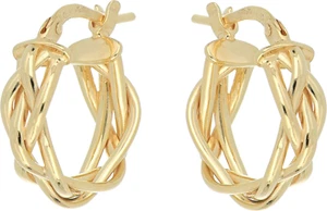 , Orecchini Cerchio Modello Treccia 2Begold in Oro 18Kt E Argento Sterling 925 ( - Foto 1 di 12